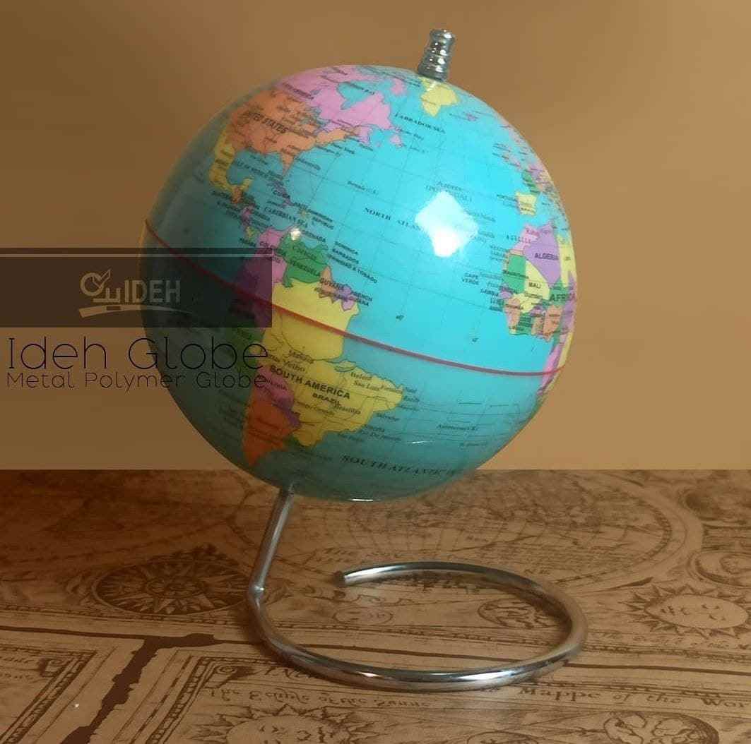 کره جغرافیایی سایز20 پایه هندسی آبی لاتین ایده