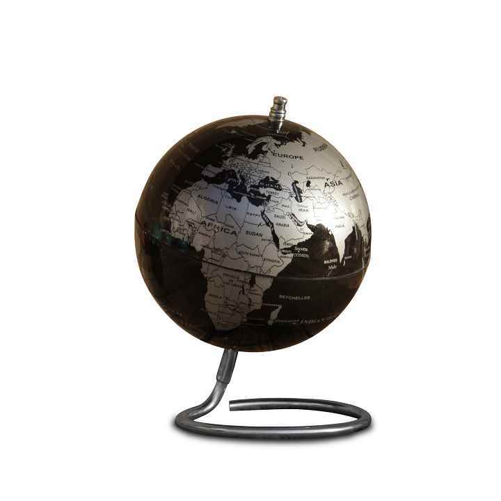 کره جغرافیایی سایز20 پایه هندسی طلایی لاتین ایده