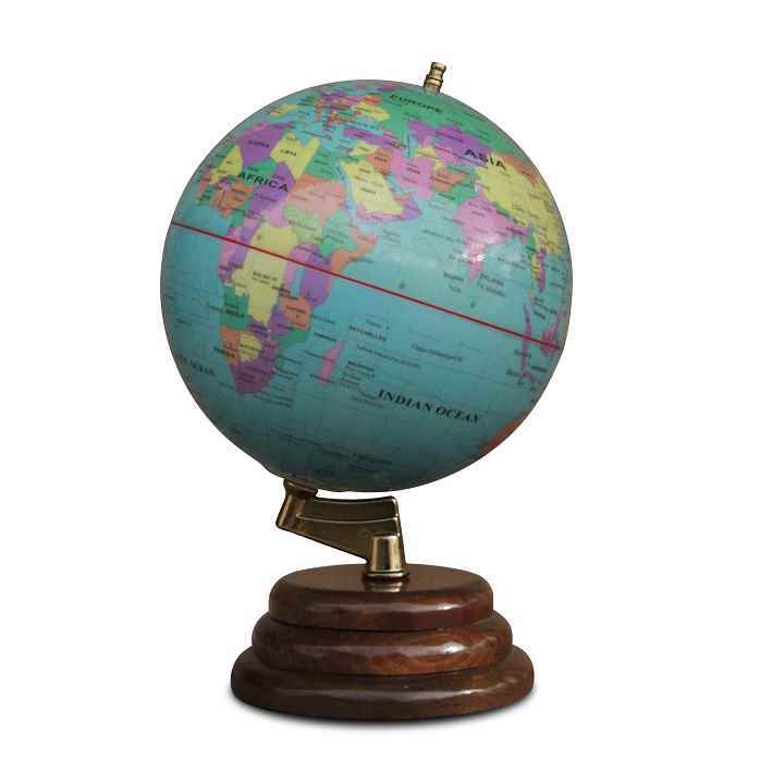 کره جغرافیایی سایز20 پایه چوبی گرد ایده کد115