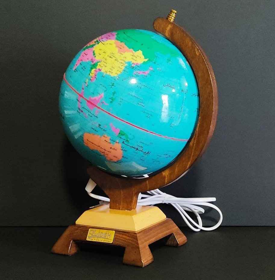 کره جغرافیایی سایز20 پایه چوبی برج ایفل چراغ دار ایده کد119