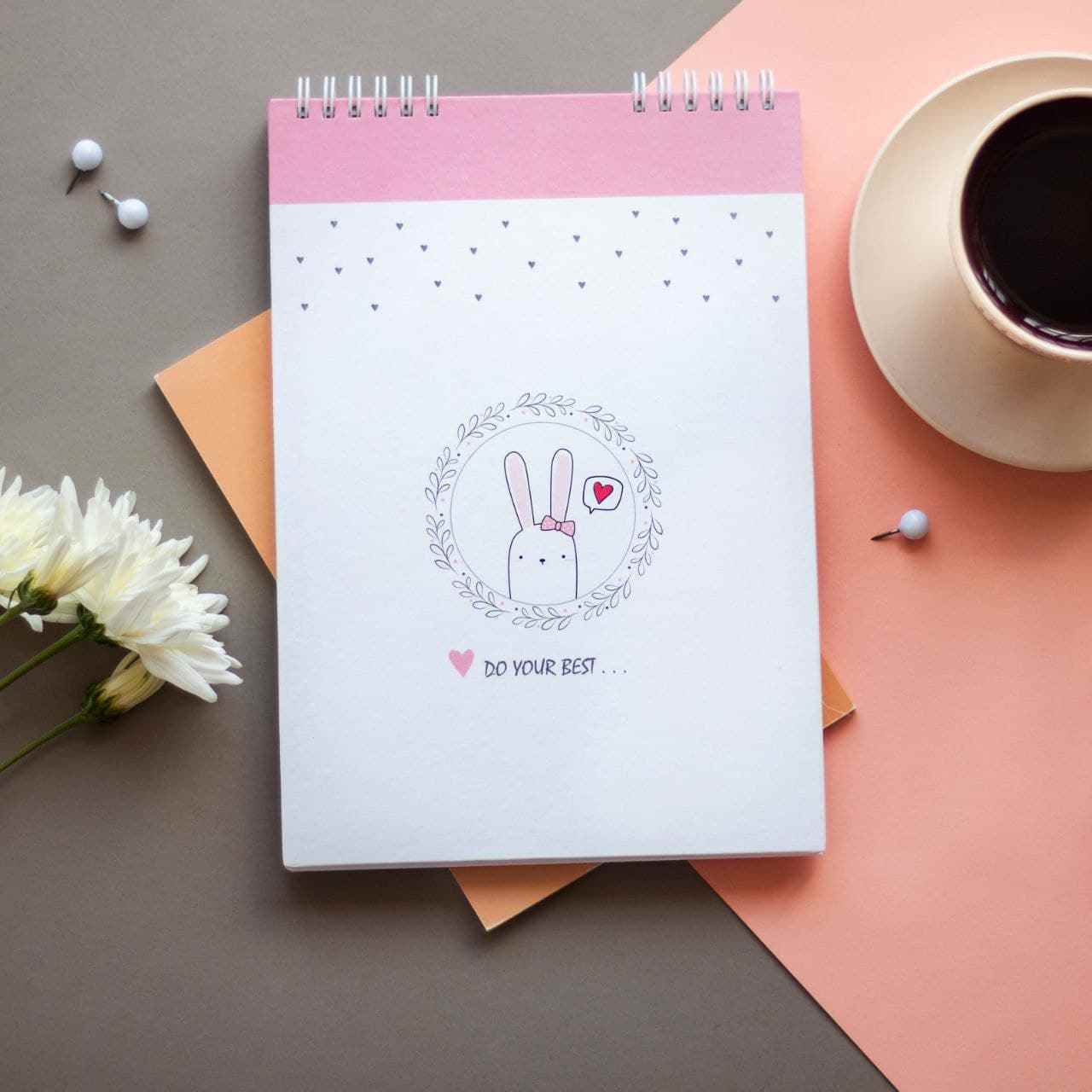 دفتر25برگی B5سایز175*250 کاغذسفیدآبرنگی خرگوشی برگ سری بانی استایل  کد70801