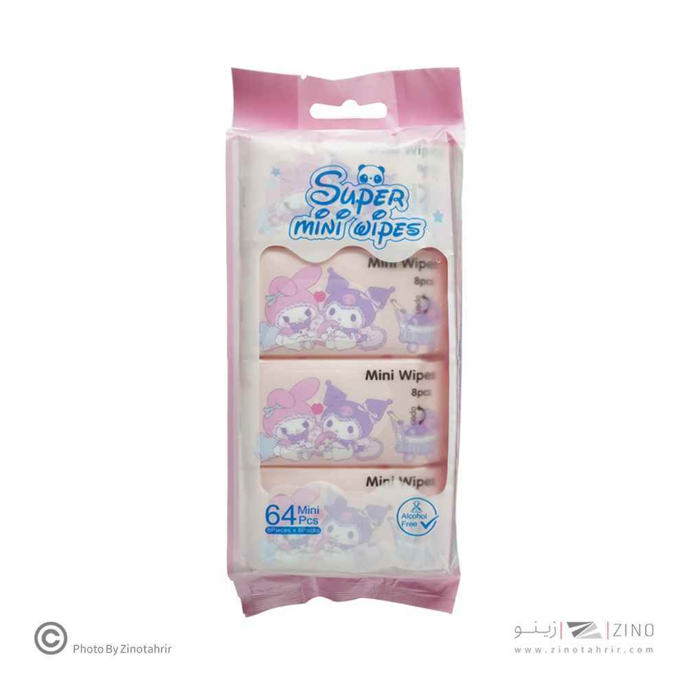 دستمال مرطوب فاتنزی طرح فانتزی بسته 8 عددی