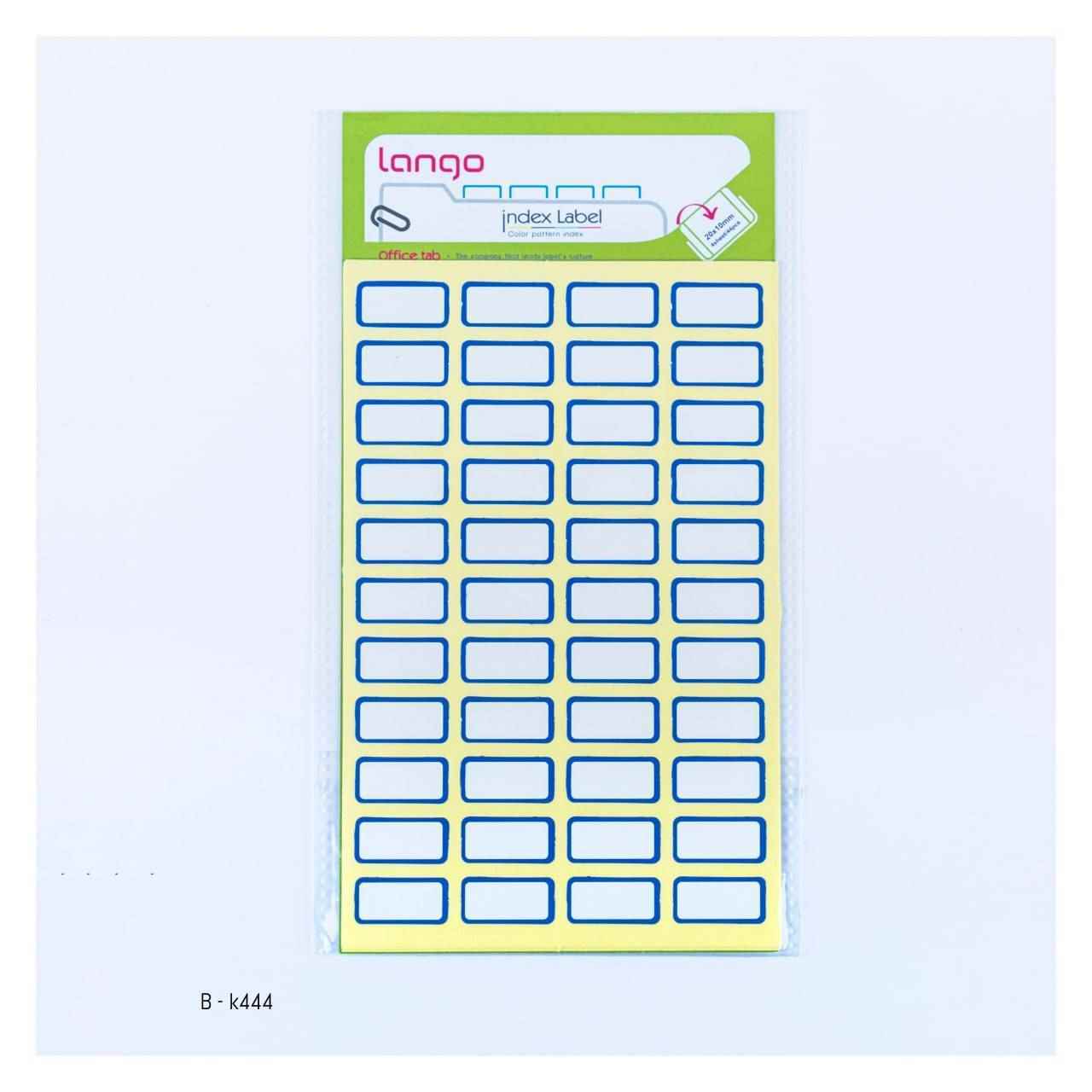 برچسب دورآبی سایز10*20میلیمتر4برگی لانگوکدK-444