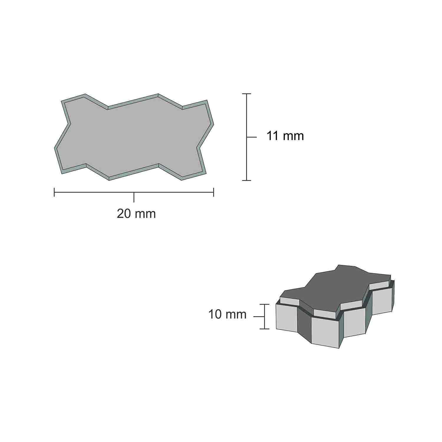 سنگ فرش موجی مقیاس1/12تعداد400عددی اشل 