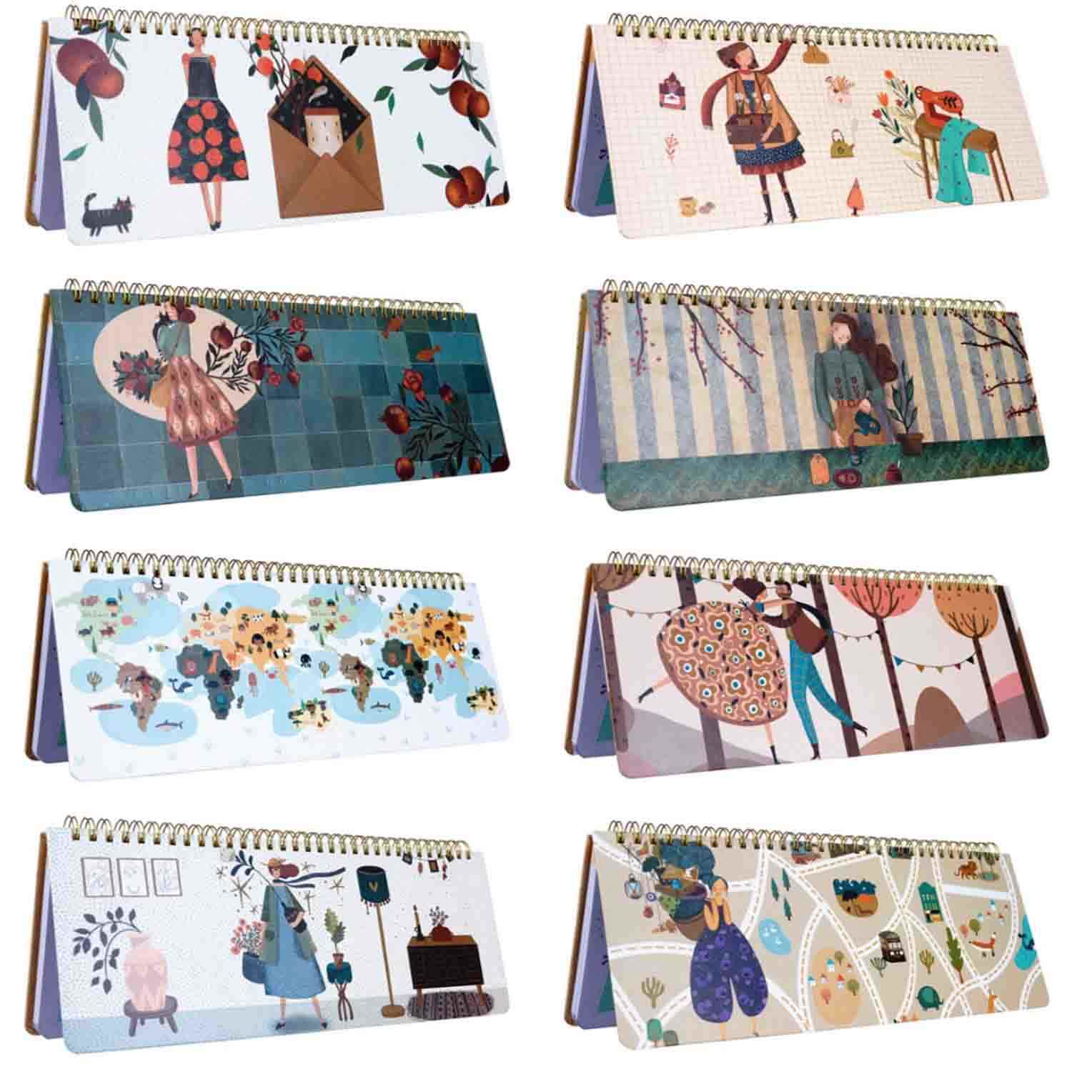 پلنررنگی هفتگی رومیزی جلدسخت 10*29 مسترنوت کد4006 کارتن52عددی 