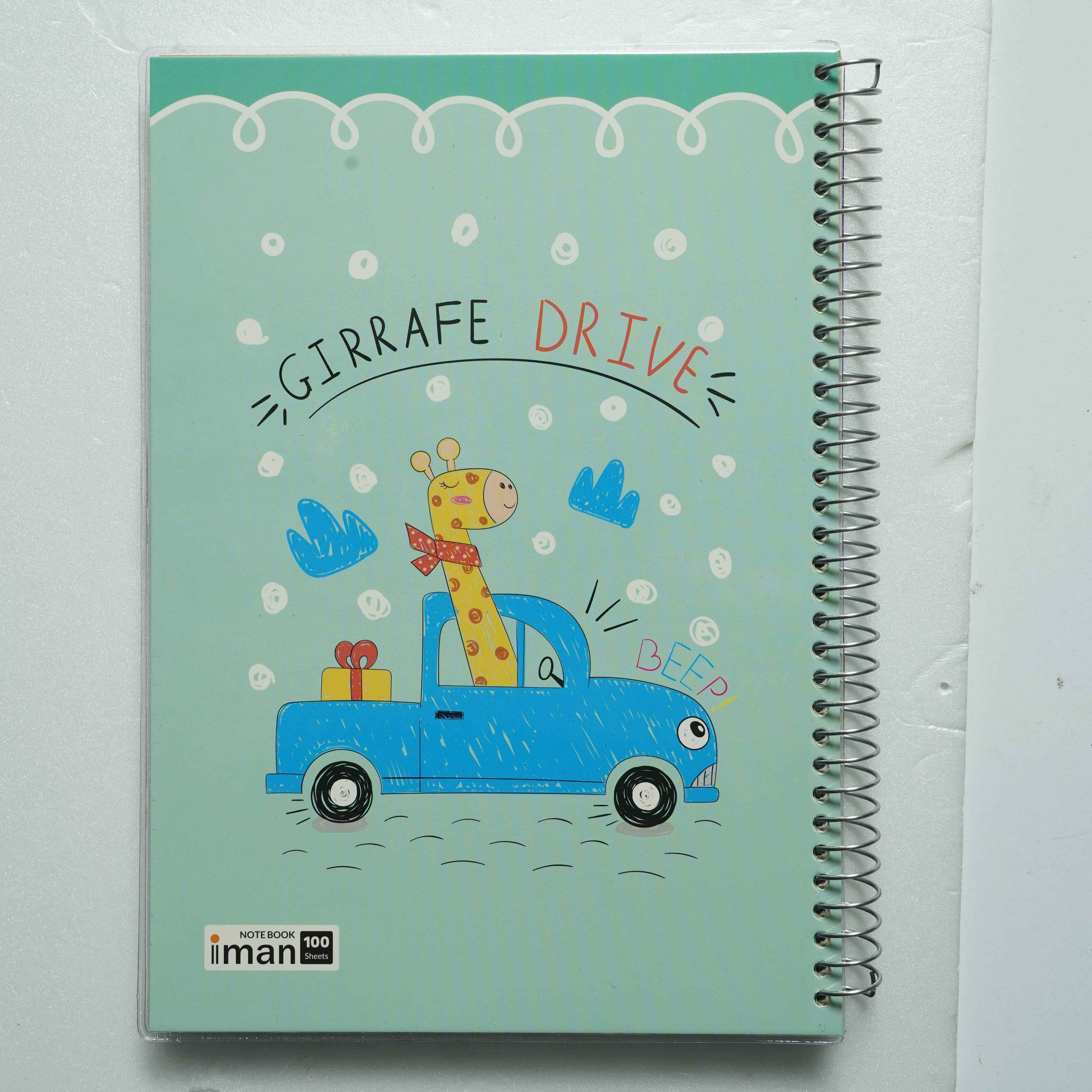 دفتر100برگ کد9404ایمان سیمی کارتونی جلدطلقی (6عددی)