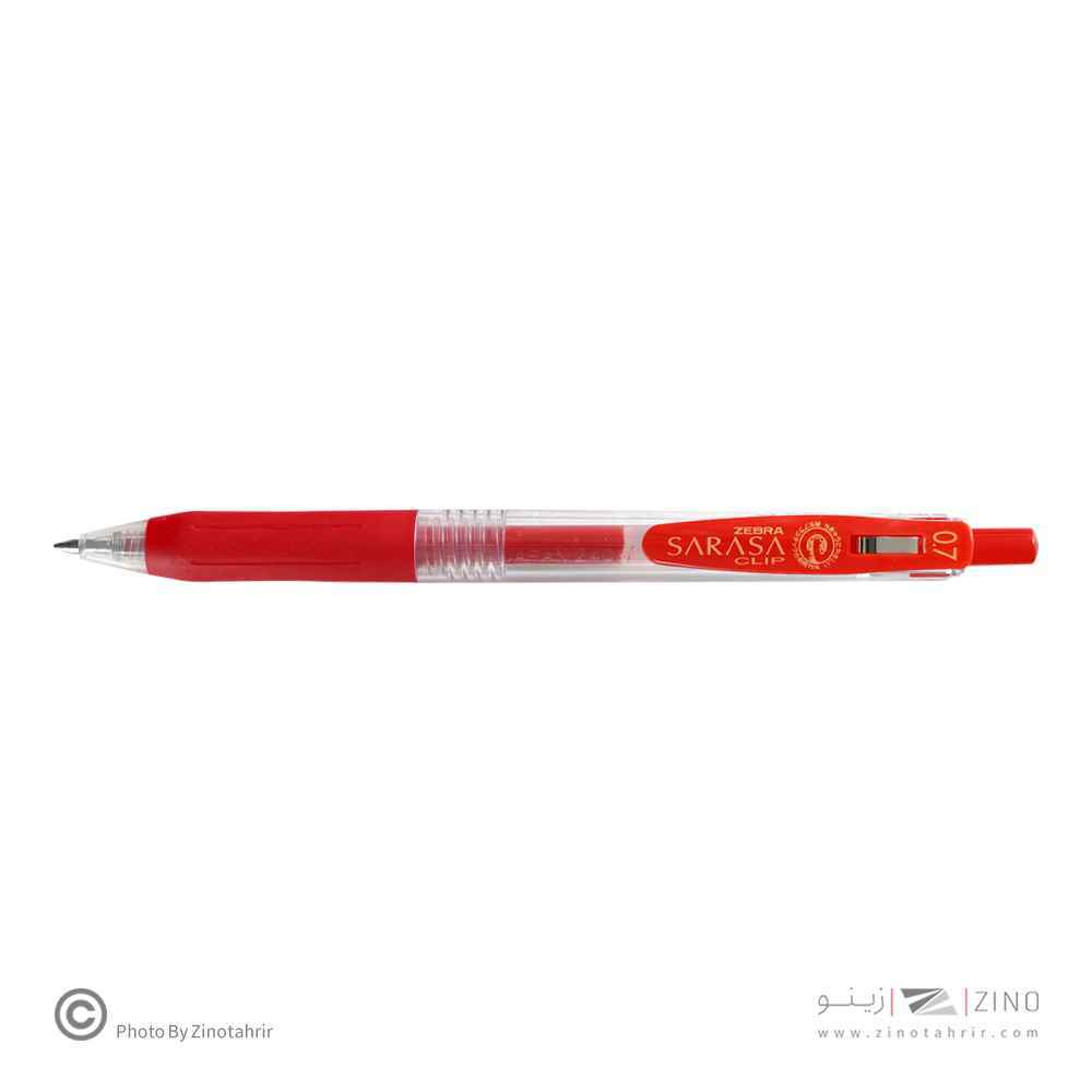 روان نویس فشاری ساراساکلیپ قرمز0/7 زبرا (10عددی)
