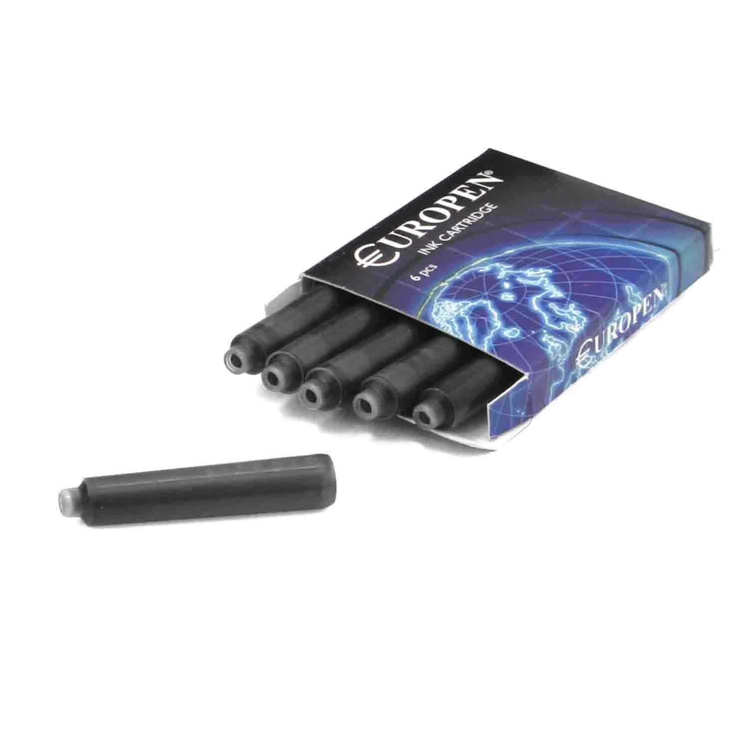 فشنگی خودنویس مشکی یوروپن بسته6عددی