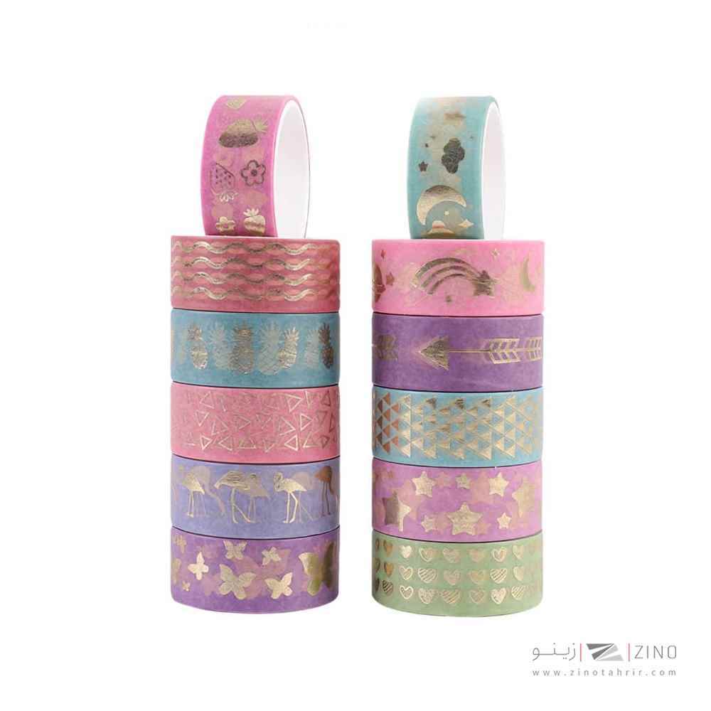 چسب نواری فانتزی واشی طلاکوب کد494