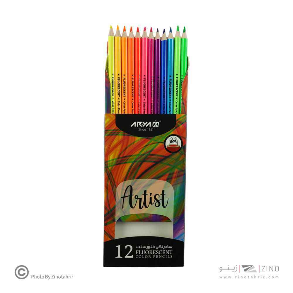 مدادرنگی12رنگ فلورسنت آریا کد3611(24عددی)