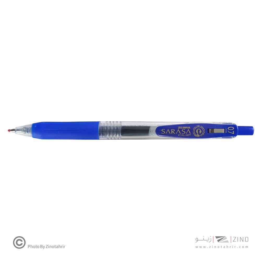 روان نویس فشاری ساراساکلیپ آبی 0/7 زبرا (10عددی)