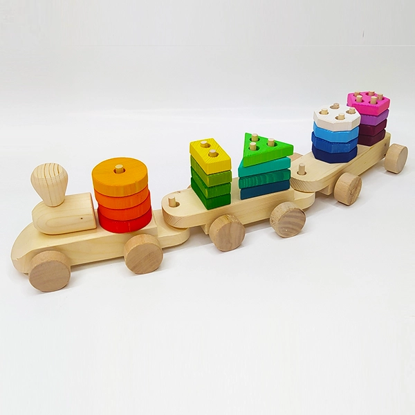 قطار هوشکل چوبی چوبین