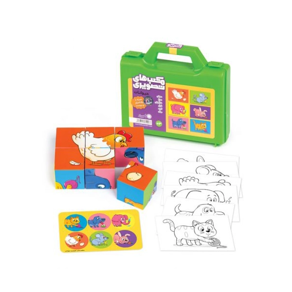 مکعب تصویری حیوانات 6 عددی (24)