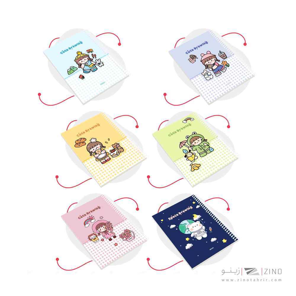 دفتر50برگ نقاشی وزیری سیمی مجلد آبرنگ کدA041