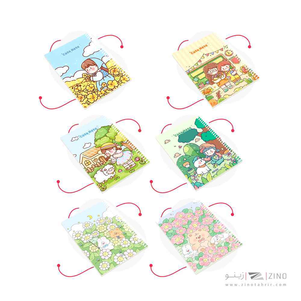 دفتر80برگ وزیری سیمی مجلد آبرنگ کدA056