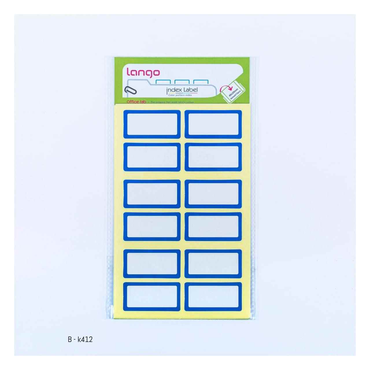 برچسب دورآبی سایز40*20میلیمتر4برگی لانگوکدK-412