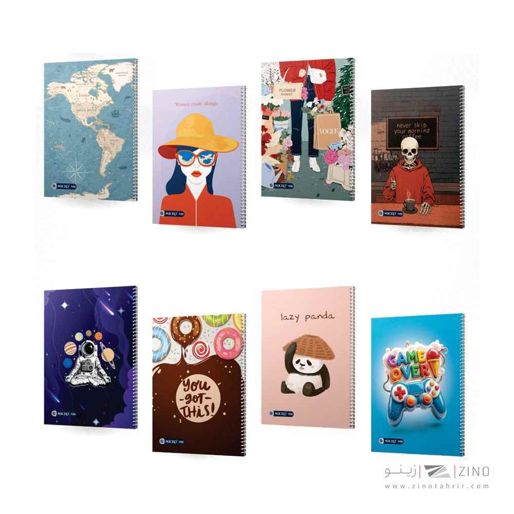 xxxدفتر100برگ وزیری سیمی مجلد میکرو طرح کلاسیک کدC62