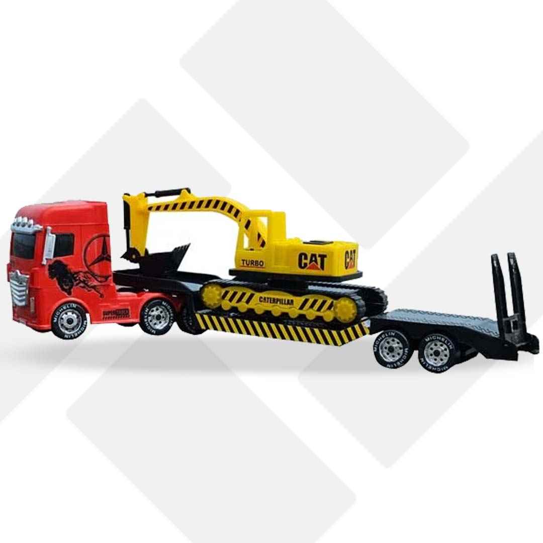 تریلی کمرشکن با حمل بیل مکانیکی وکیوم مکس 12