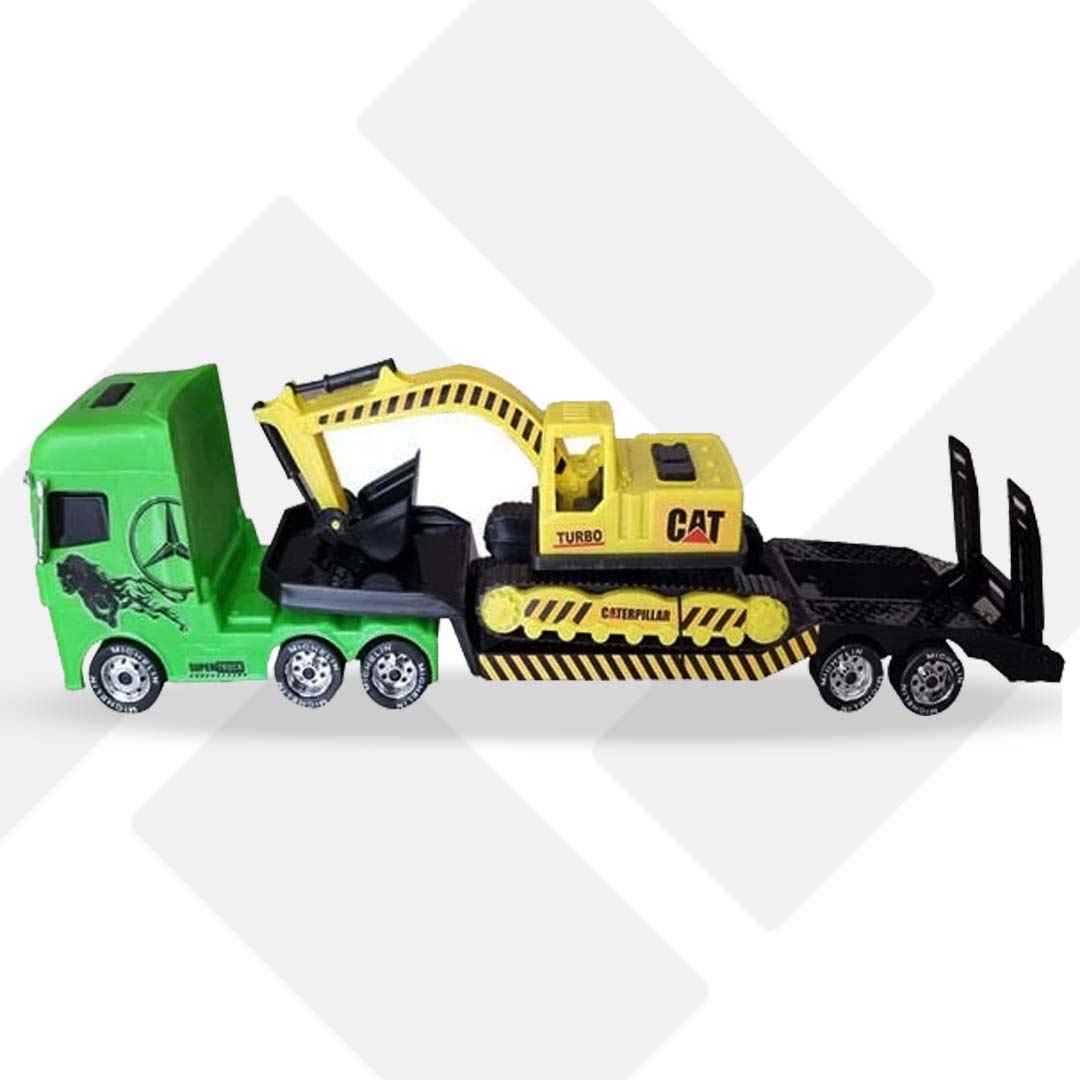 تریلی کمرشکن با حمل بیل مکانیکی وکیوم مکس 12