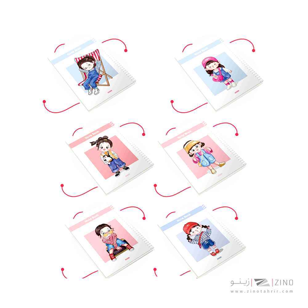 دفتر40برگ وزیری سیمی مجلد حاشیه دار آبرنگ کدA045