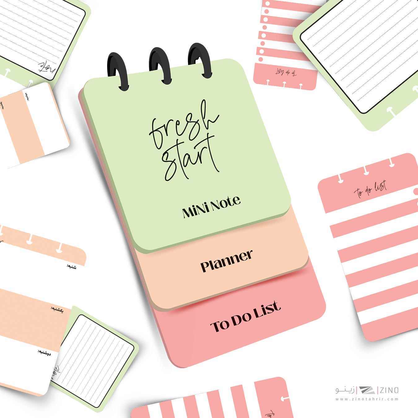 دفتریادداشت90برگ دکمه ای آبرنگ سری پله ای