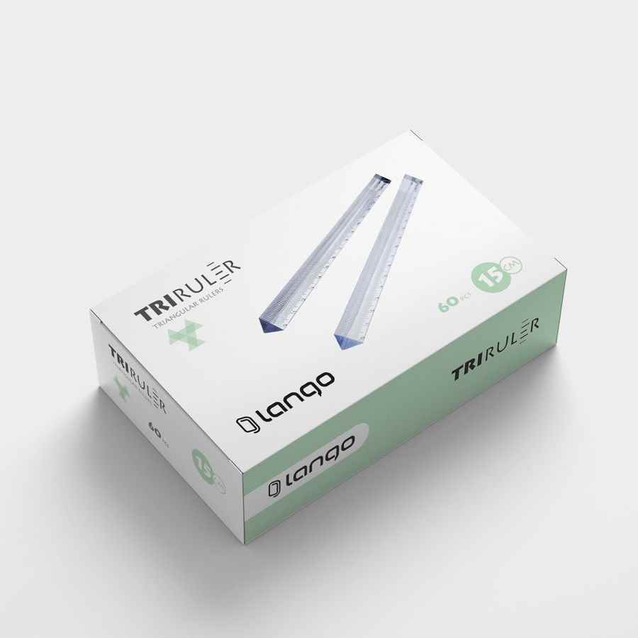 خط کش15سانت کریستال(سه گوش/مثلثی) لانگو شفاف