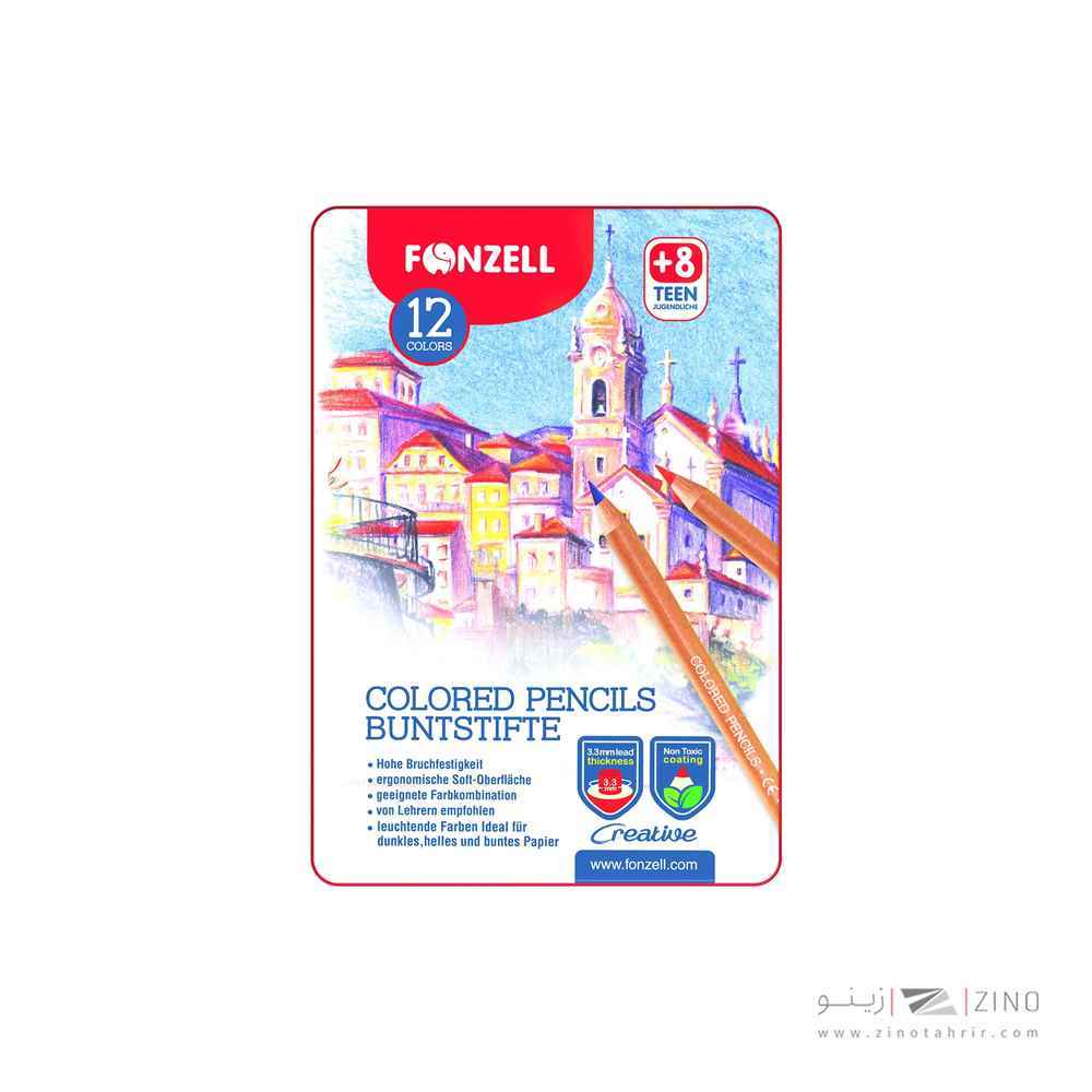 مدادرنگی12رنگ جعبه فلزی فونزل کد685054/685052