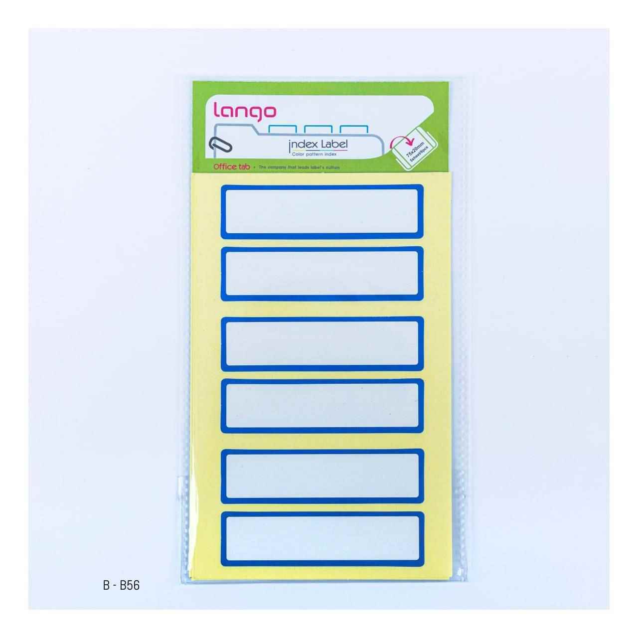 برچسب دورآبی سایز20*75میلیمتر5برگی لانگوکدB-56