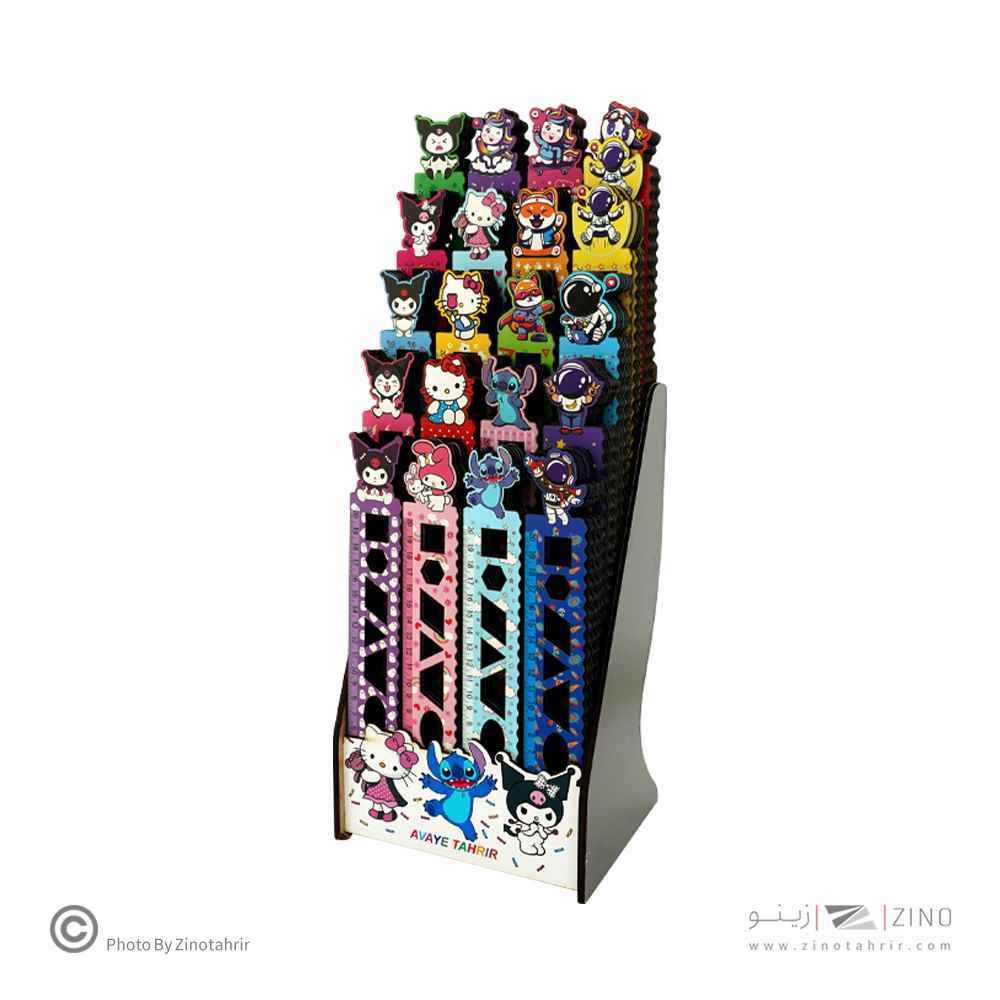 خط کش20سانت فانتزی چوبی شابلون دار آوای تحریر کدEPR24