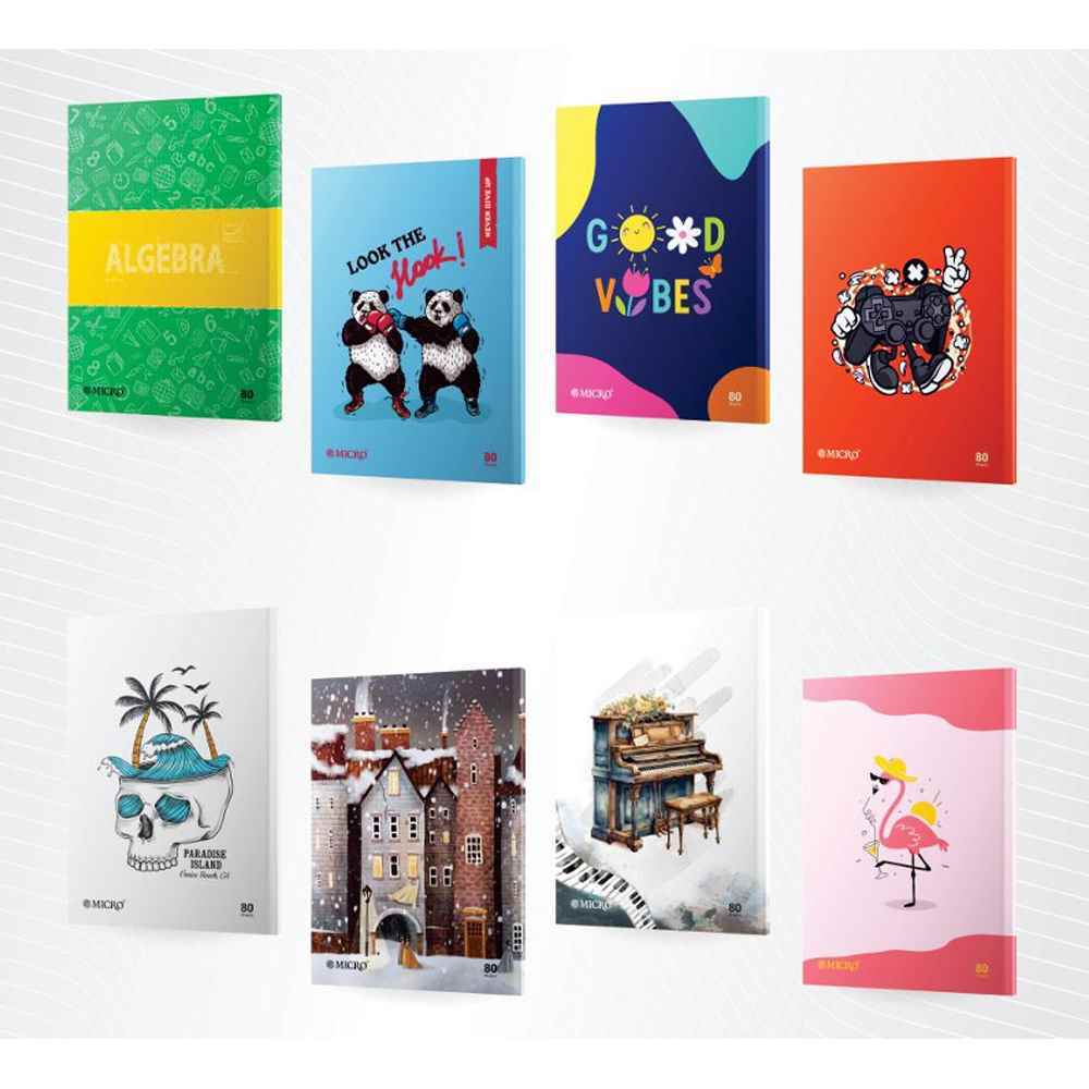 دفتر80برگ وزیری ته چسب میکرو طرح کلاسیک کدD7