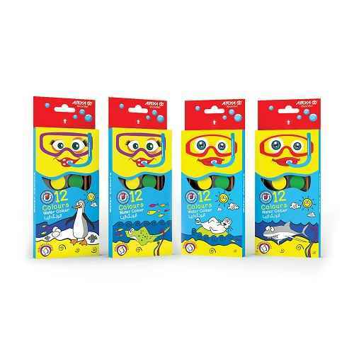 آبرنگ 12رنگ کمان کوچک 72عددی آریا کد 5008