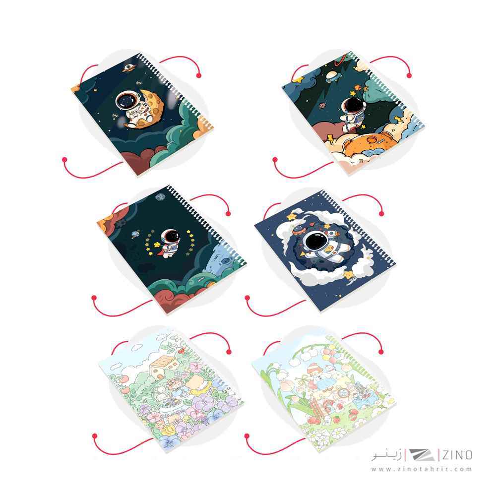 دفتر80برگ وزیری سیمی مجلد آبرنگ کدA056