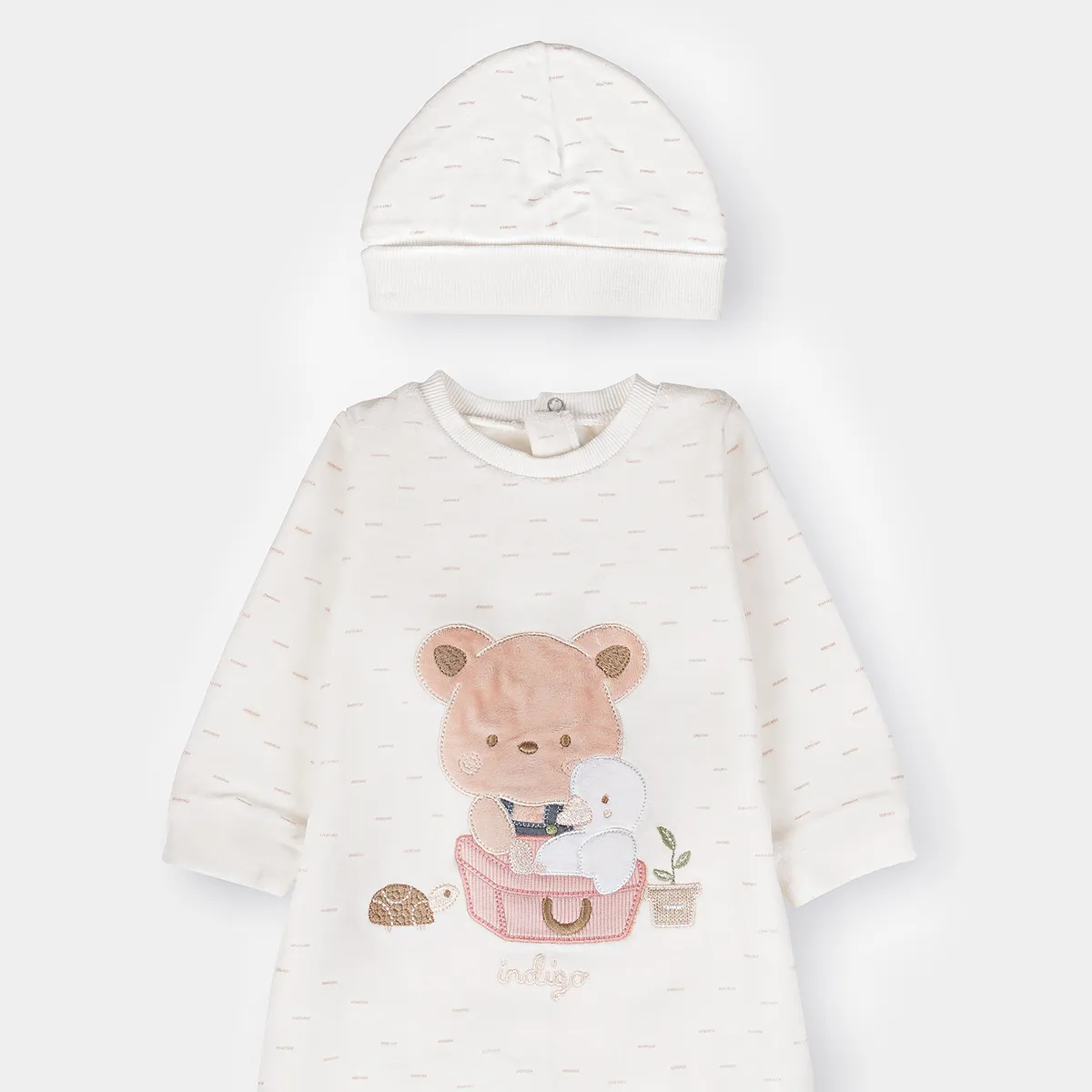 سرهمی مخمل با کلاه طرح خرس و لاک پشت کد 421157