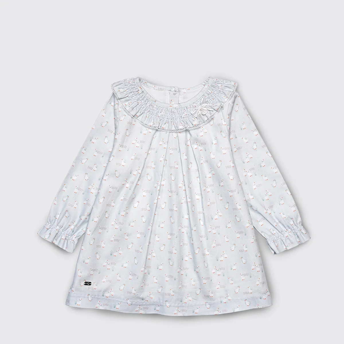 پیراهن دخترانه با تل طرح فارم استوری کد 23168