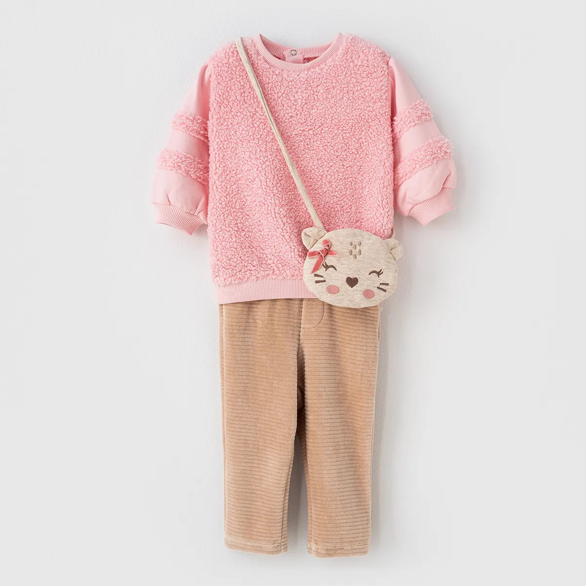 بلوز و شلوار دخترانه با کیف طرح پوپک کد 231201