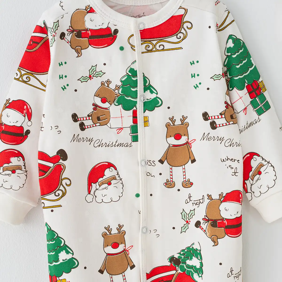 سرهمی خواب طرح کریسمس سفید 420145