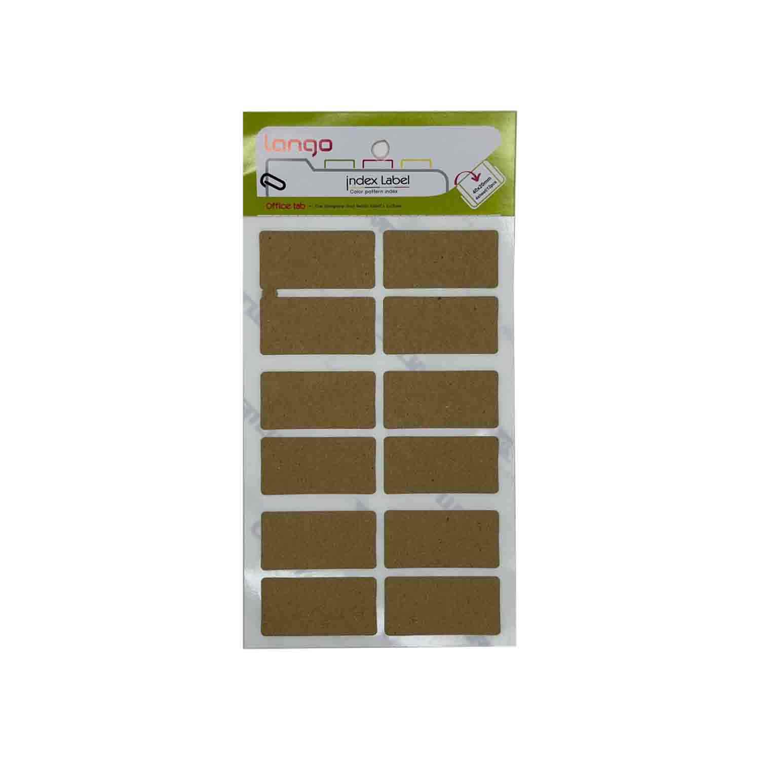 برچسب کرافت سایز20*40میلیمتر4برگی لانگوکدK-412 یا کد033