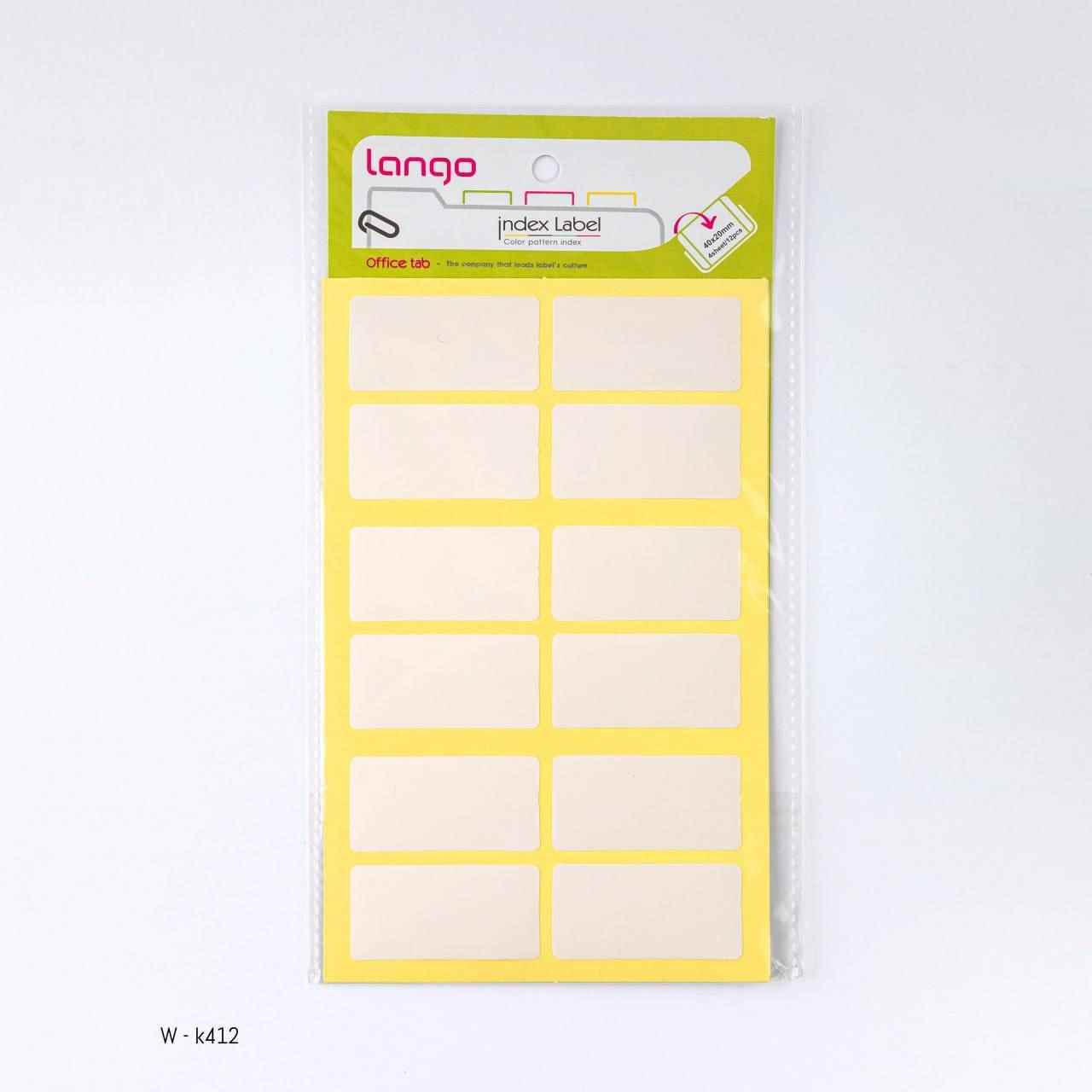 برچسب دورسفیدسایز20*40میلیمتر4برگی لانگوکدK-412 