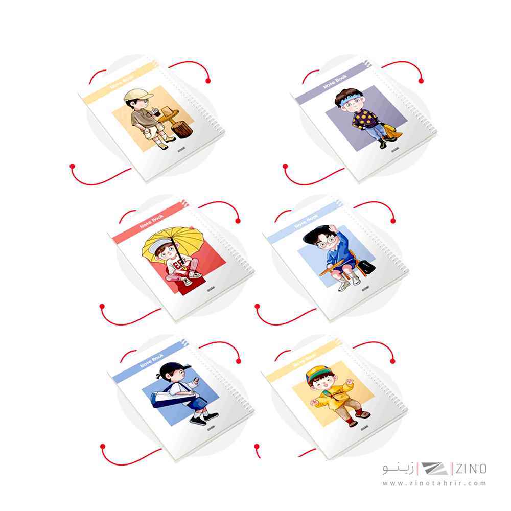 دفتر40برگ وزیری سیمی مجلد حاشیه دار آبرنگ کدA045