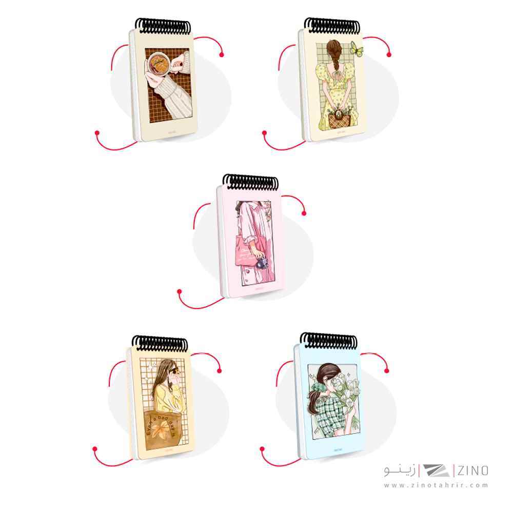 دفتریادداشت100برگ17*10جلدسخت سیم ازبالا آبرنگ کدA055