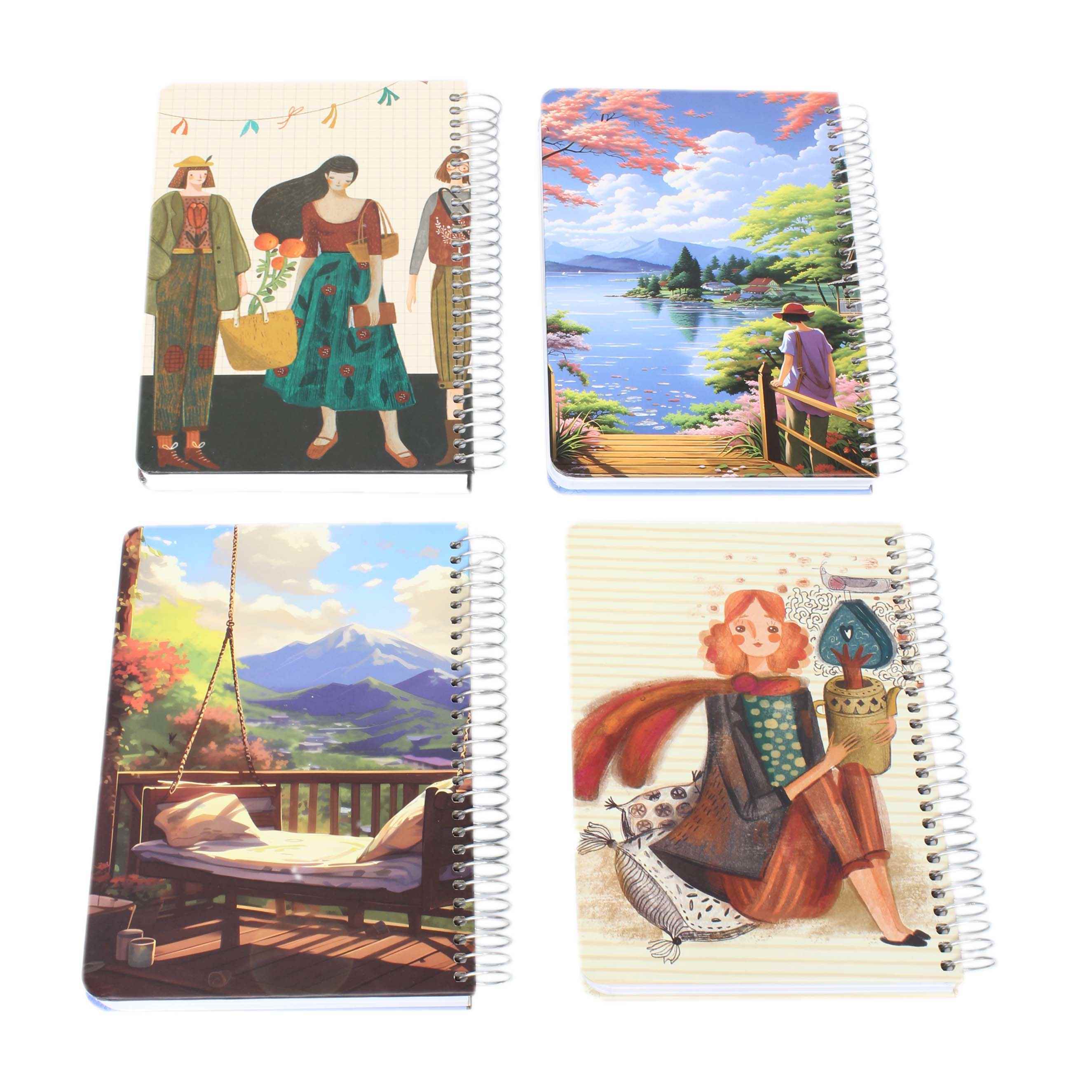 دفتریادداشت100برگ1/8 جلدسخت سیم ازبغل مسترنوت کد474