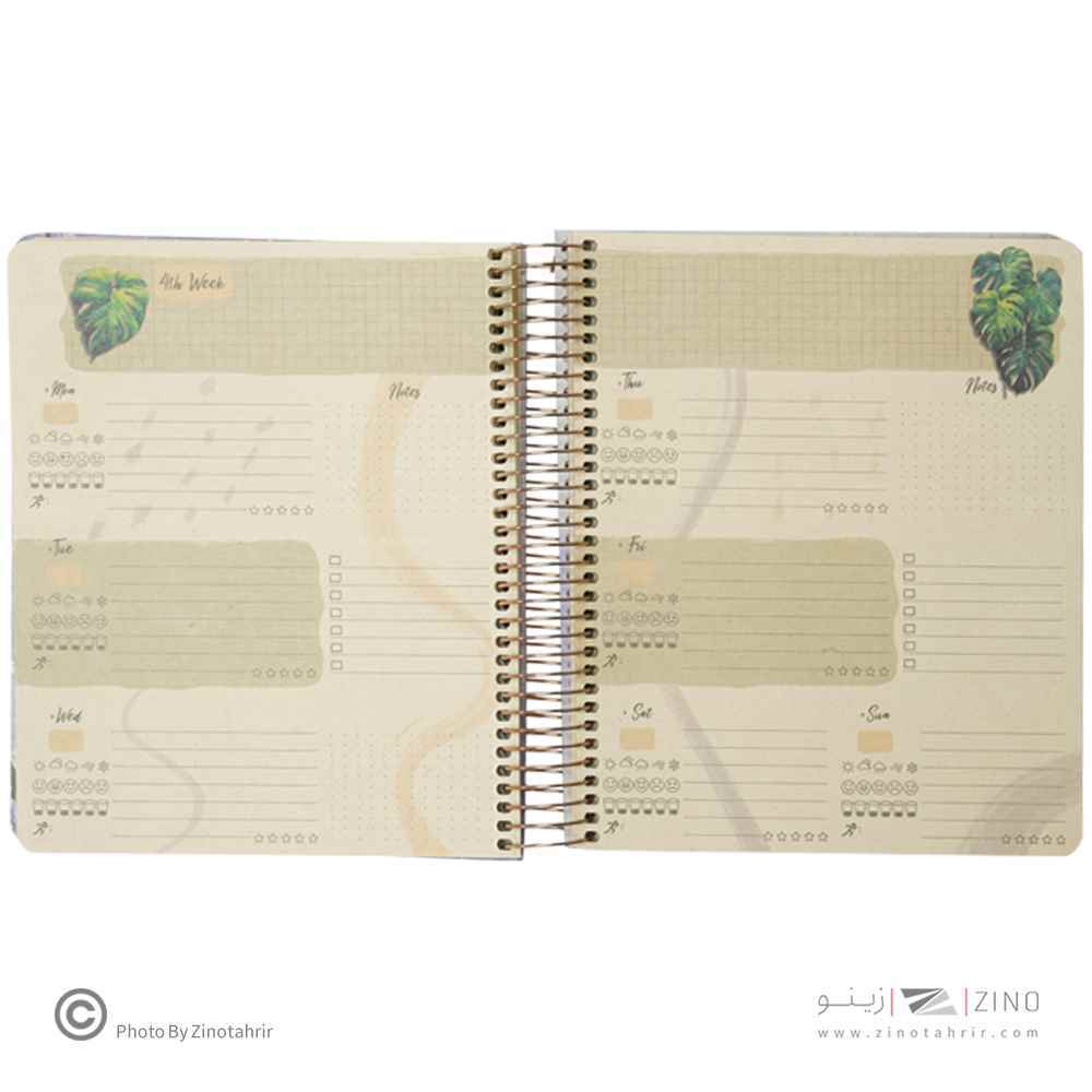 پلنر104برگی جلدسخت سیمی از بغل سایز210*170لانگو سری naturalis annual planner