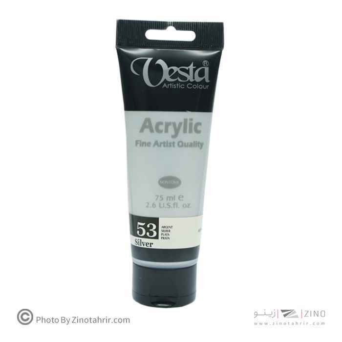 رنگ اکریلیک 75میل رنگ خاص وستا کد53نقره ای
