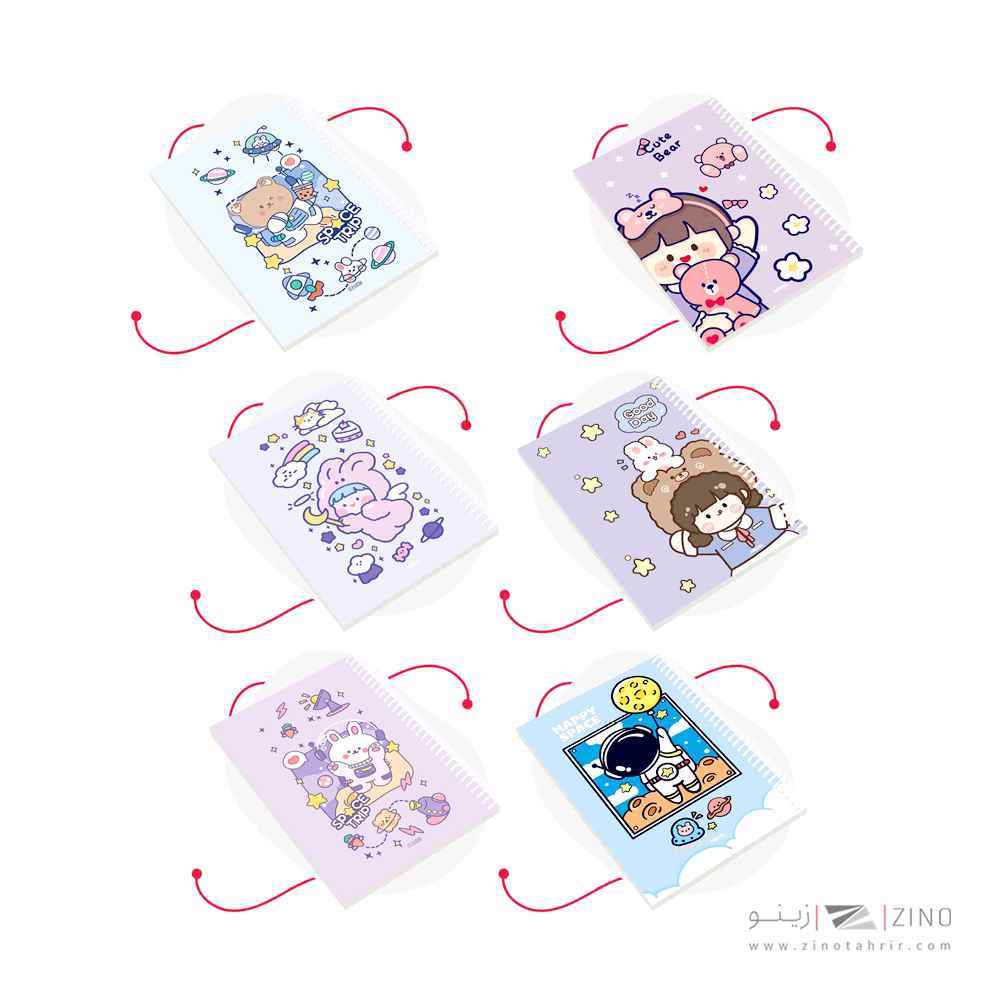 دفتر40برگ وزیری سیمی مجلد آبرنگ کدA039