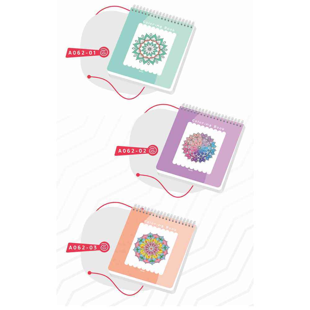 دفتر رنگ آمیزی42برگ22*20 سیمی ماندالا آبرنگ کدA062