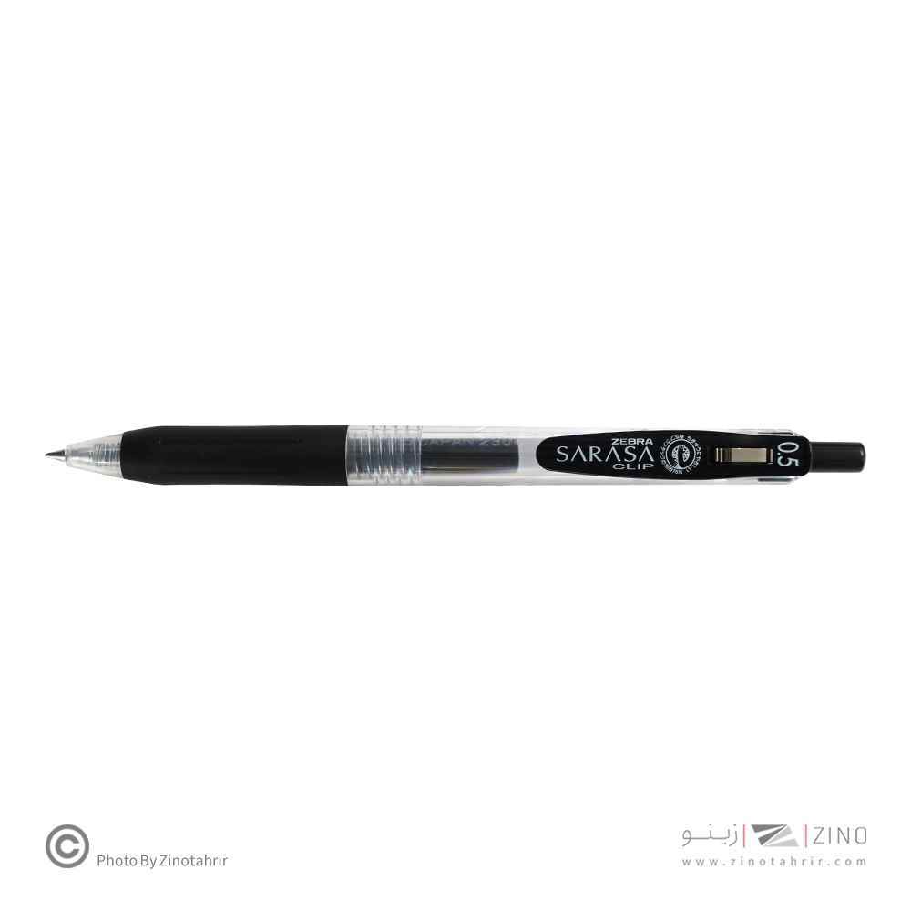 روان نویس فشاری ساراساکلیپ مشکی 0/5  زبرا (10عددی)