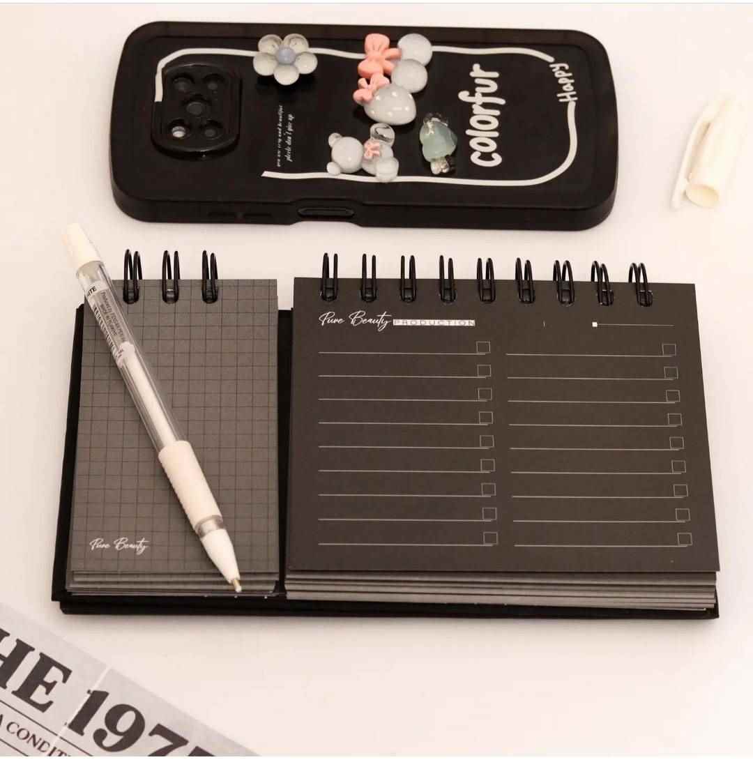 دفتریادداشت تودولیست (کاغذ مشکی) 2تکه 210*110  برگ سری پیور بیوتی کد70705