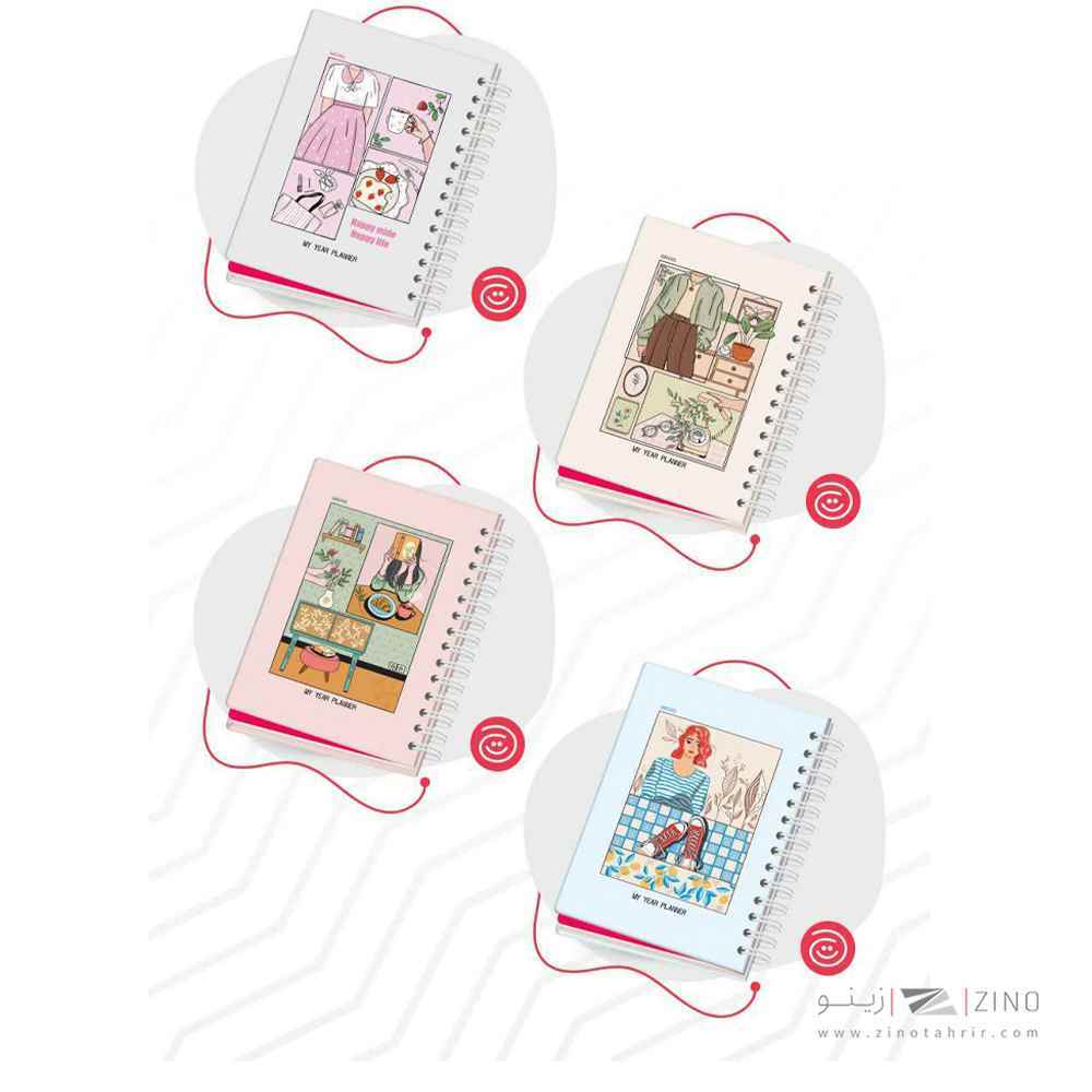 پلنرسالانه130برگی20*14جلدسخت سیمی آبرنگ1404 کدA048