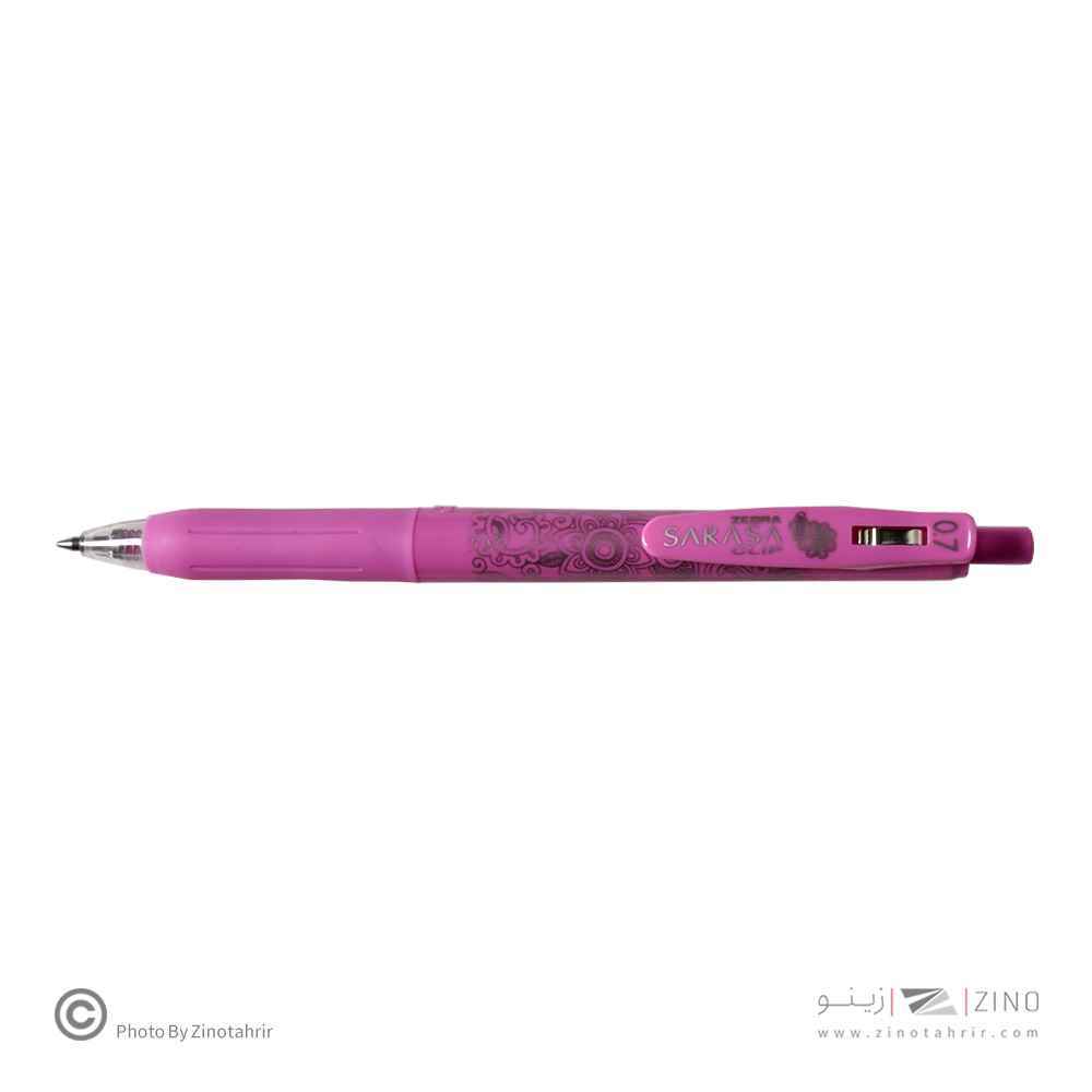 روان نویس فشاری ساراساکلیپ ترمه  صورتی روشن 0/7 زبرا
