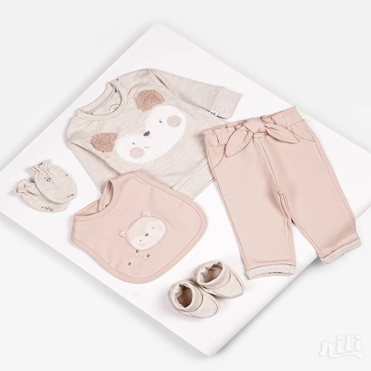 بلوز آستین بلند ملانژ طرح فندق 9715